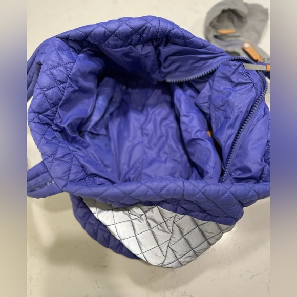 MZ Wallace Color Block Ultramarine Blue and Silver Reflective Medium Metro Tote - Picture 5 of 13